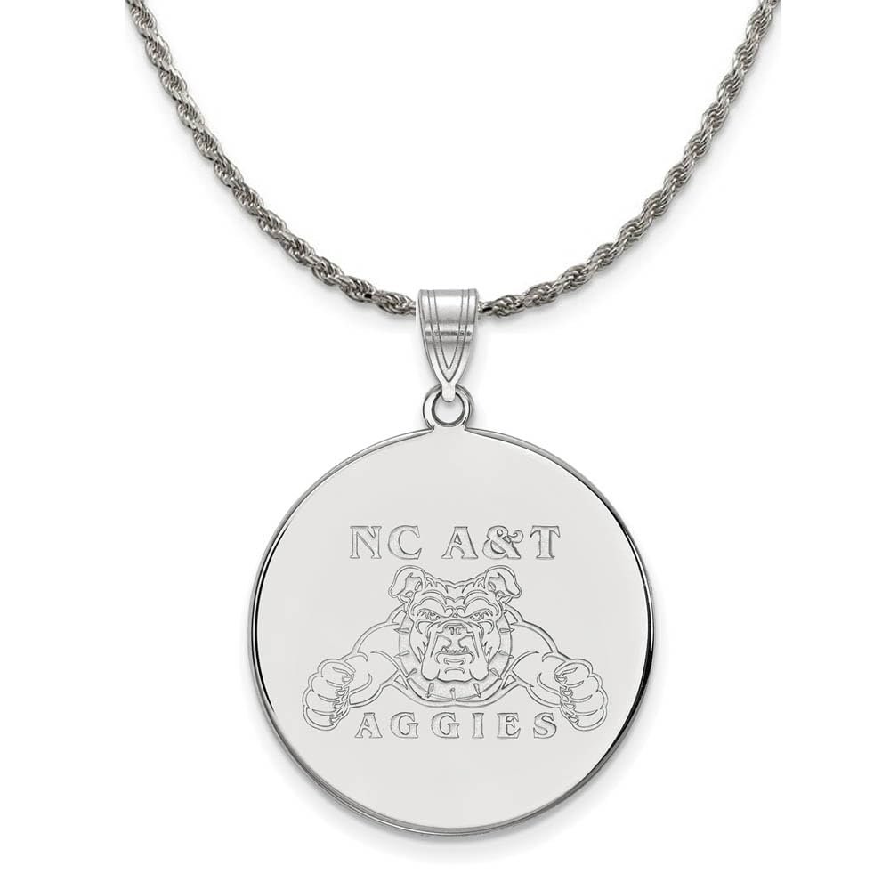 The Black Bow Silver North Carolina A&T XL Disc Pendant Necklace - 18 Inch