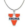 The Black Bow Silver U. of Virginia Large Enamel Pendant Necklace - 26 Inch view 1