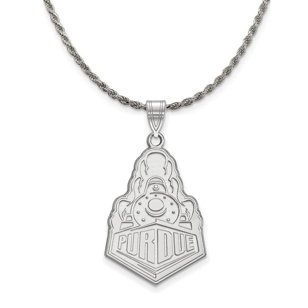 The Black Bow Sterling Silver Purdue XL Logo Pendant Necklace - 24 Inch