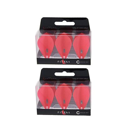 LSTYLE Dart Flights: L4 PRO Kite - Two Pack - for Soft Tip and Steel Tip Darts - Red