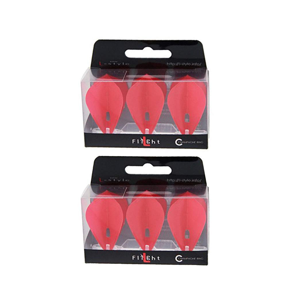 LSTYLE Dart Flights: L4 PRO Kite - Two Pack - for Soft Tip and Steel Tip Darts - Red