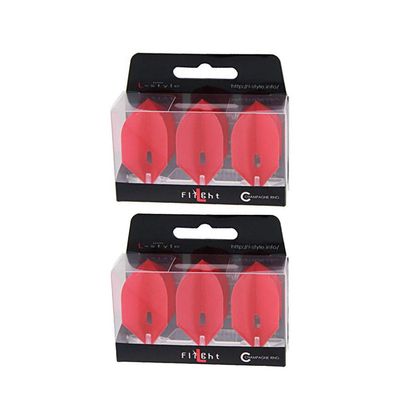 LSTYLE 2-Pack L5 PRO Rocket Shape Dart Flights Extra Durable Set - Red