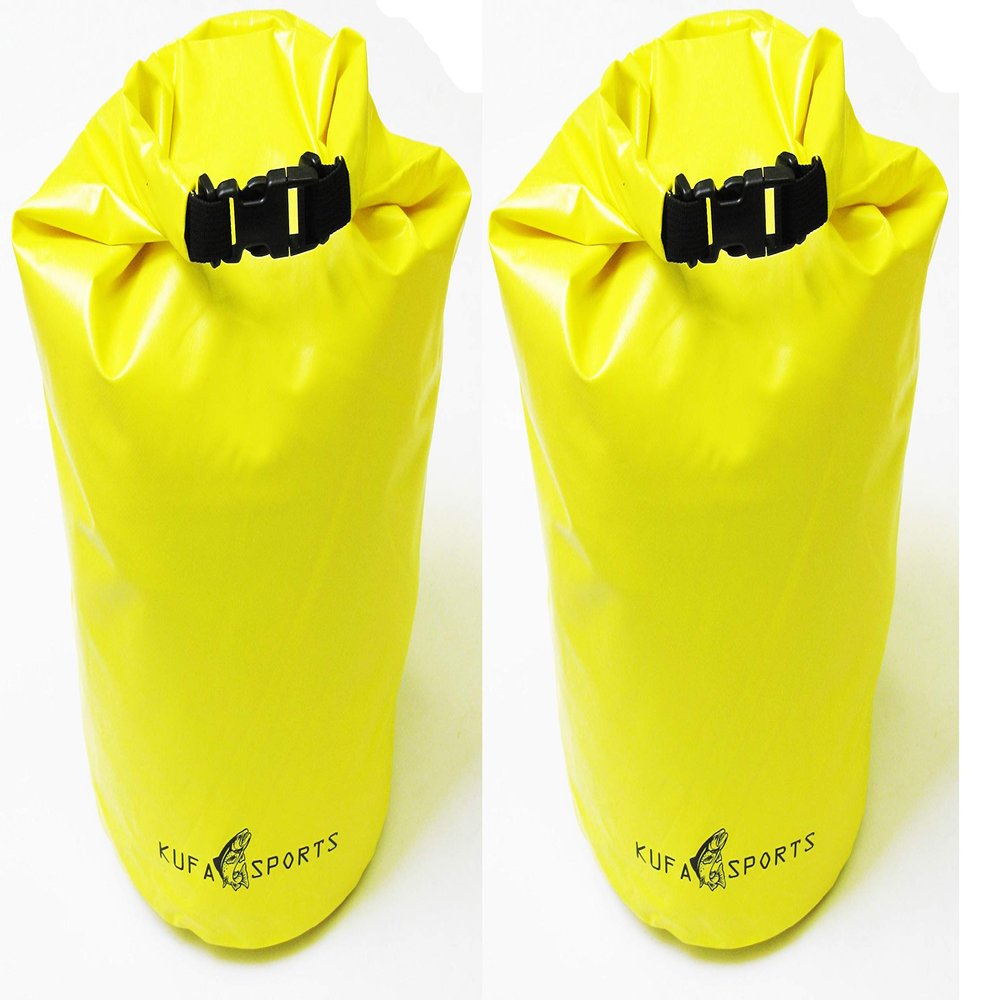 2-Pack of KUFA Roll Top Dry Bag (Size:11.5"x19",Color:Yellow) WBYx2
