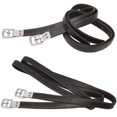 54" English Equestrian Tack Adult Padded Saddle Stirrup Leathers Brown 805SL03BR-54