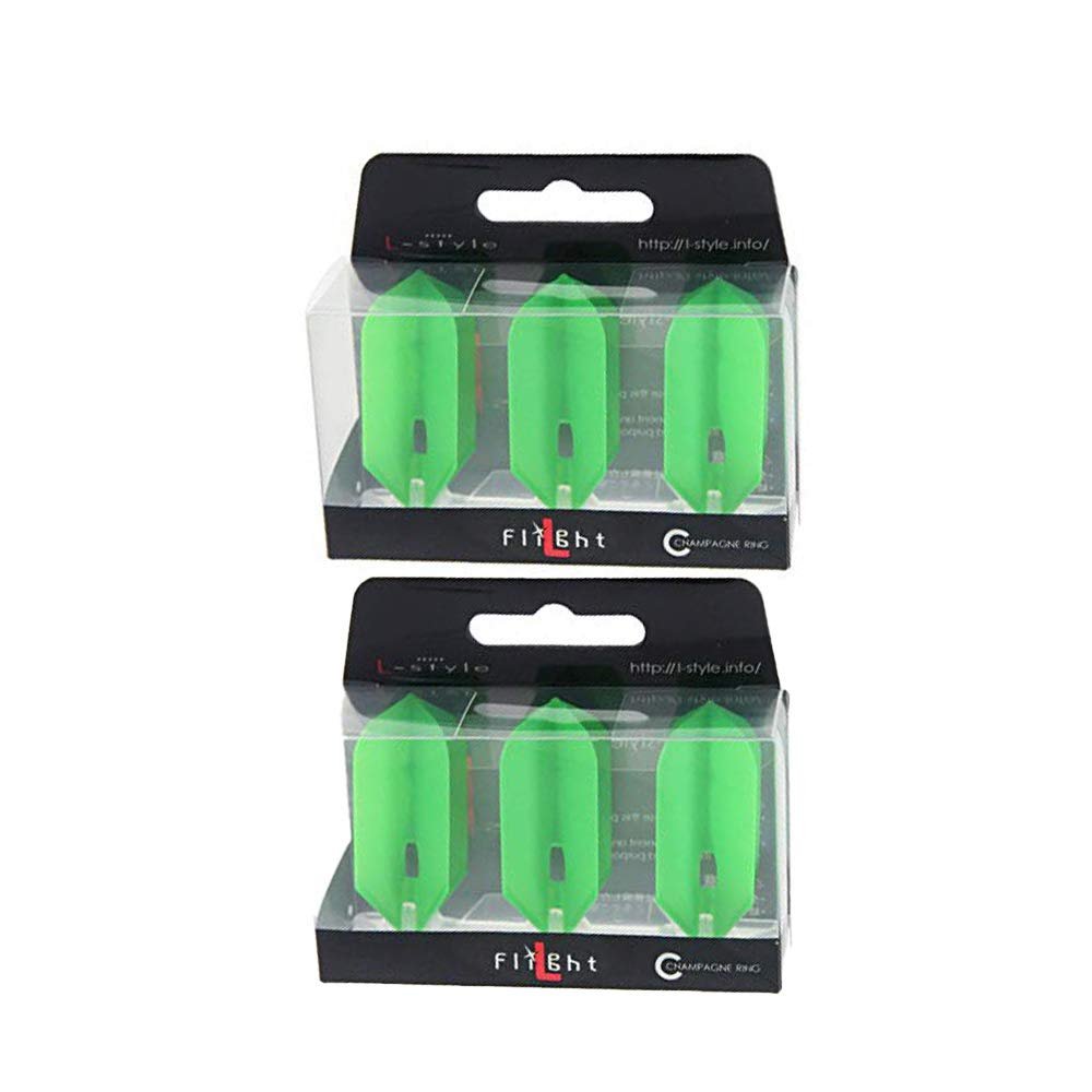 LSTYLE Dart Flights: L6 PRO Slim - 2 Pack - Lime Green
