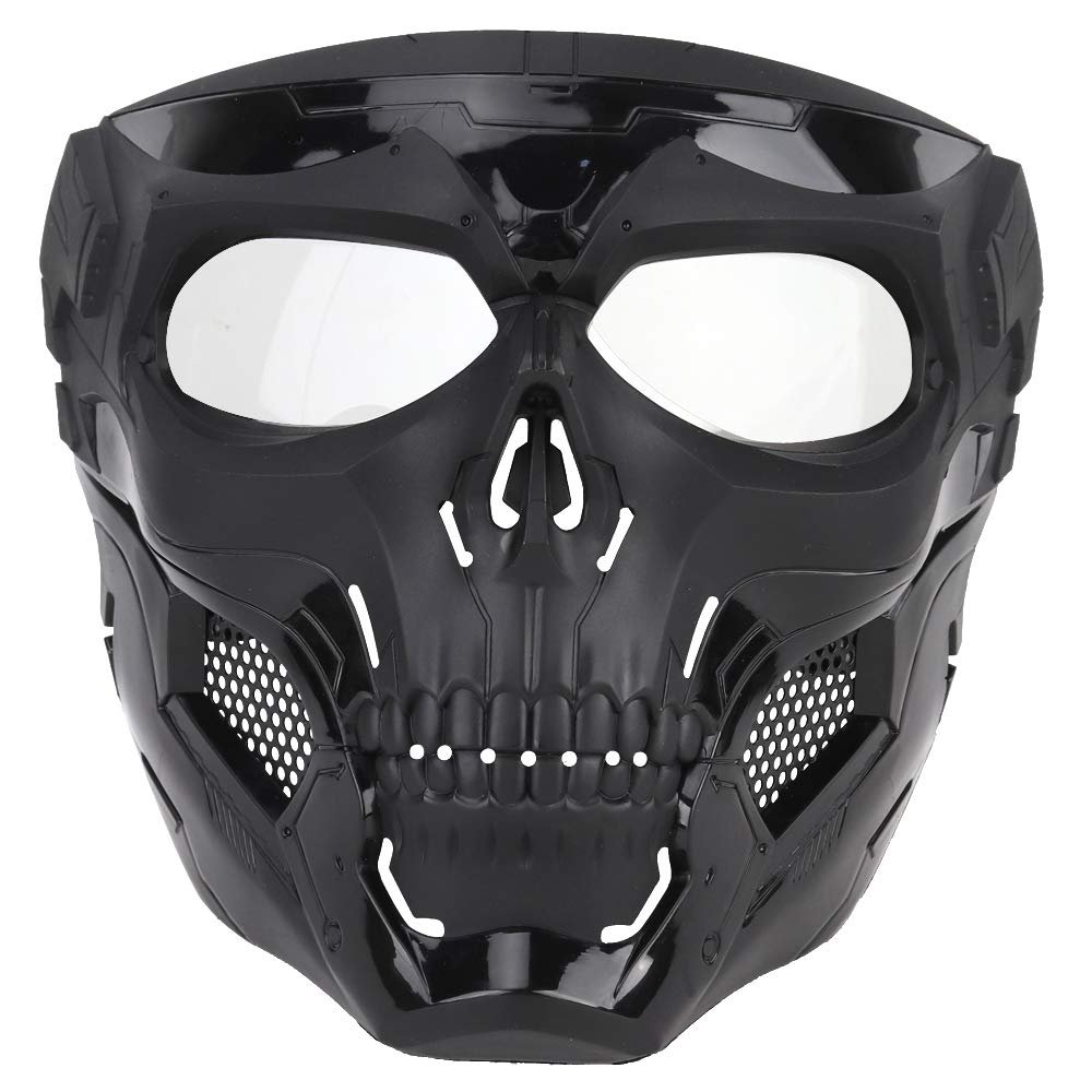 WarmHeartting Airsoft Tactical Helmet Black Mask with Eye Protective Paintball Mask Skull Full Face for Hunting Halloween