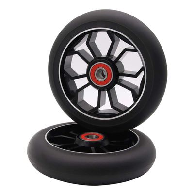 2PCS Replacement 110mm Pro Scooter Wheel with Abec 9 Bearings Fit for MGP/Razor/Lucky Pro Scooters (Black)
