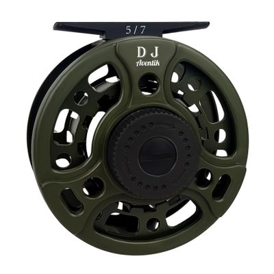 Aventik DJ Fly Reel 3/5 5/7 7/9 Super Large Arbor Fly Fishing Reel Fresh Water and Salt Water Aluminum Fly Reel Three Colors to Choose (Green 5/7)
