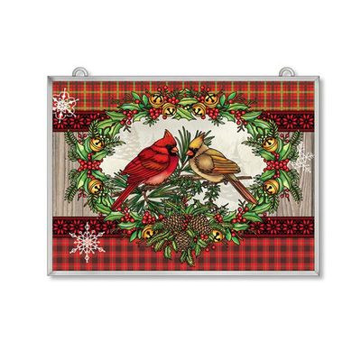 Amia Traditional Christmas Beveled Glass Jewelry Box, Multicolor