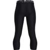 Under Armour Boys HeatGear Armour 3/4 Leggings , Black (001)/Pitch Gray , X-Small view 3