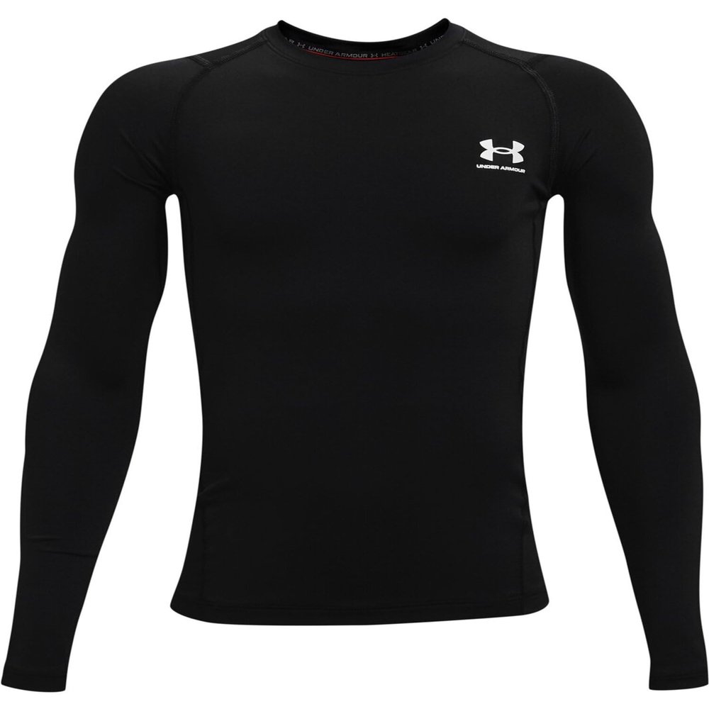 Under Armour Boys' HeatGear Armour Long-Sleeve T-Shirt , Black (001)/Pitch Gray , Small