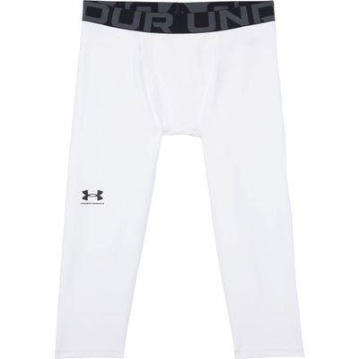 Under Armour Boys HeatGear Armour 3/4 Leggings , White (100)/Black , X-Small