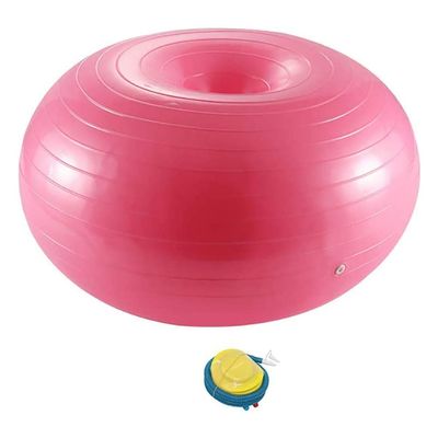 SH-PH Yoga Ball Exercise Donut Yoga Ball Workout Core Training Stability Ball for Yoga Pilates Balance Training with Inflatable Pump (Color : B)