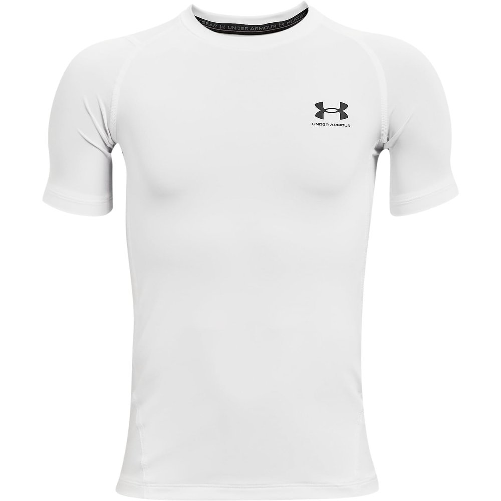Under Armour Boys HeatGear Armour Short-Sleeve T-Shirt , White (100)/Black , Large