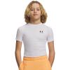 Under Armour Boys HeatGear Armour Short-Sleeve T-Shirt , White (100)/Black , Large view 2