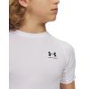 Under Armour Boys HeatGear Armour Short-Sleeve T-Shirt , White (100)/Black , Large view 3