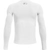 Under Armour Boys' HeatGear Armour Long-Sleeve T-Shirt , White (100)/Black , X-Small view 2