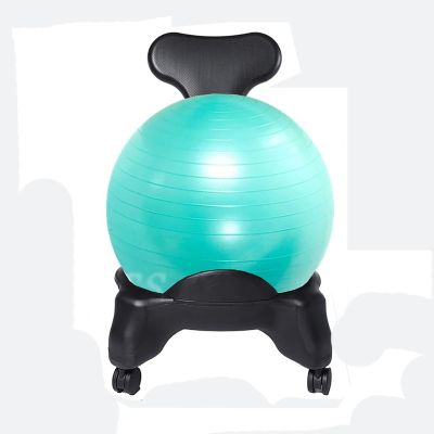 SH-PH Yoga Ball Chair Office Fitness Ball Chair with Backrest - Includes Exercise (Color : F)