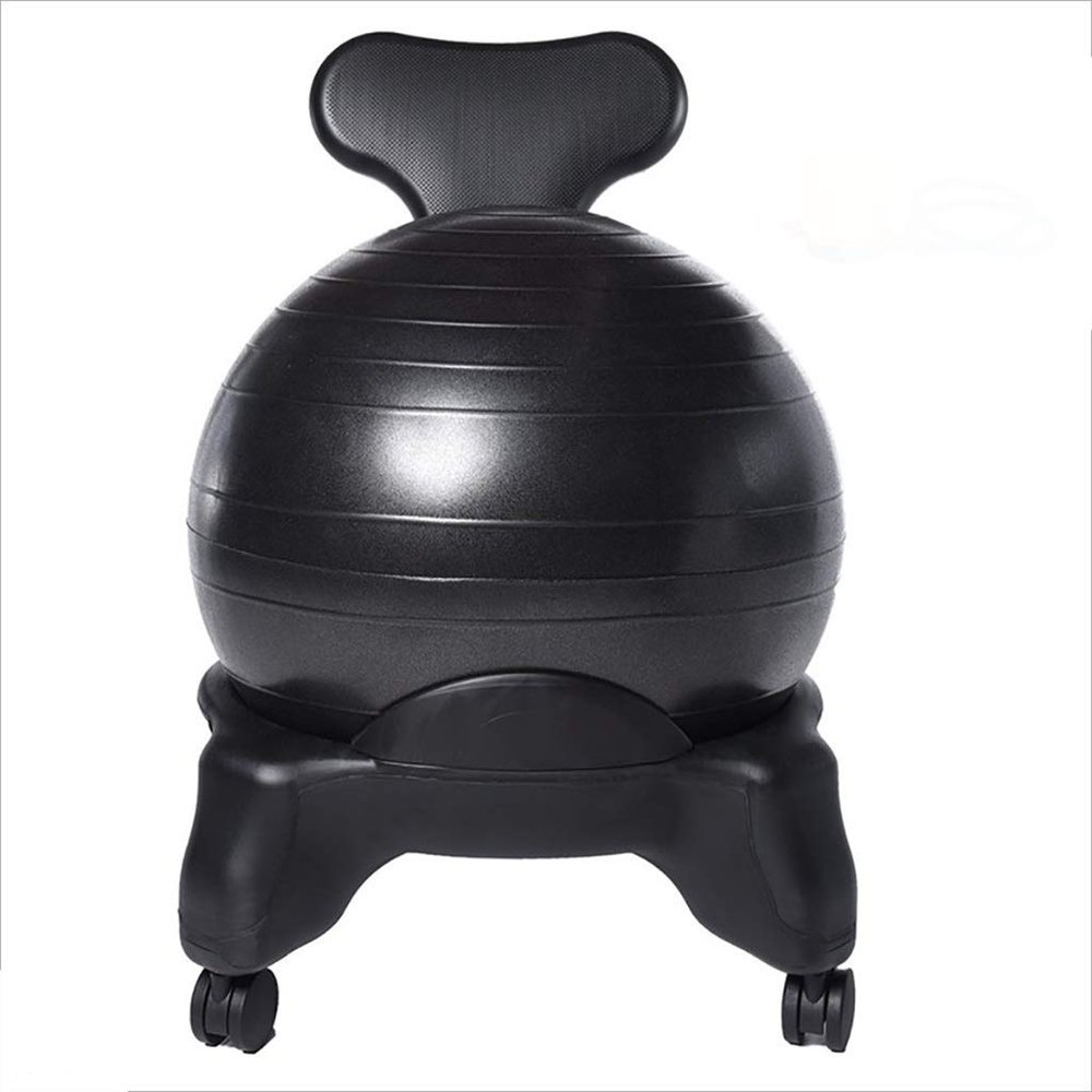 SH-PH Yoga Ball Chair Office Fitness Ball Chair with Backrest - Includes Exercise (Color : C)