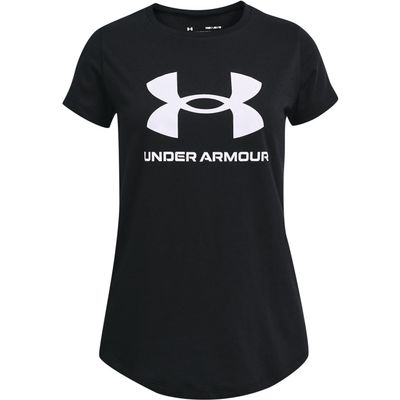Under Armour Girls' Live Sportstyle Graphic Short-Sleeve T-Shirt , Black (001)/White , Youth Medium