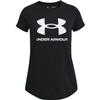 Under Armour Girls' Live Sportstyle Graphic Short-Sleeve T-Shirt , Black (001)/White , Youth Medium view 1