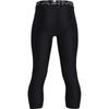 Under Armour Boys HeatGear Armour 3/4 Leggings , Black (001)/Pitch Gray , X-Large view 3