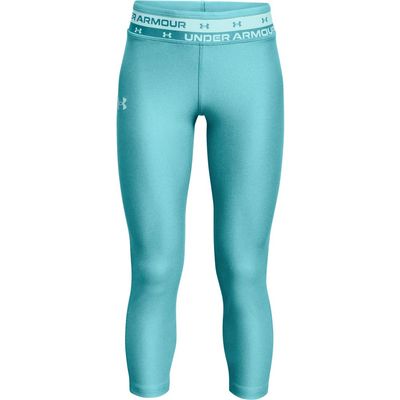 Under Armour Girls' HeatGear Armour Heather Crop , Cosmos Medium Heather (476)/Breeze , Youth Large