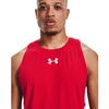 Under Armour Men's Baseline Cotton Tank , Red (600)/Summit White, Medium view 4