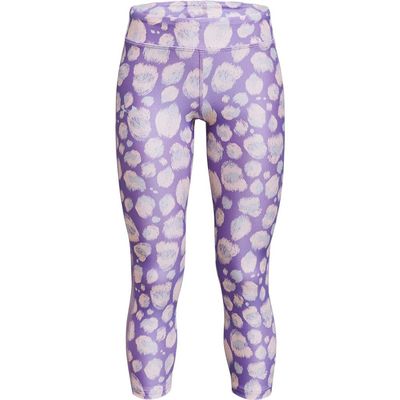 Under Armour Girls HeatGear Armour Printed Ankle CropDISC , Planet Purple (577)/Halo Gray , X-Large