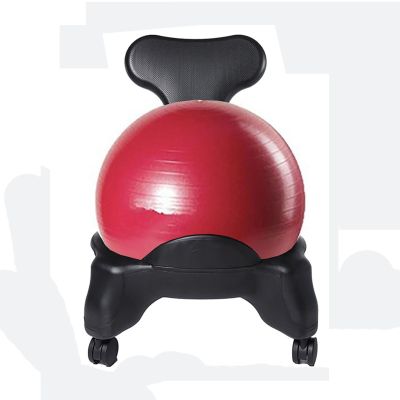 SH-PH Yoga Ball Chair Office Fitness Ball Chair with Backrest - Includes Exercise (Color : D)