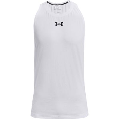 Under Armour Men's Baseline Cotton Tank , White (100)/Black, Large