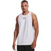 Under Armour Men's Baseline Cotton Tank , White (100)/Black, Large view 2