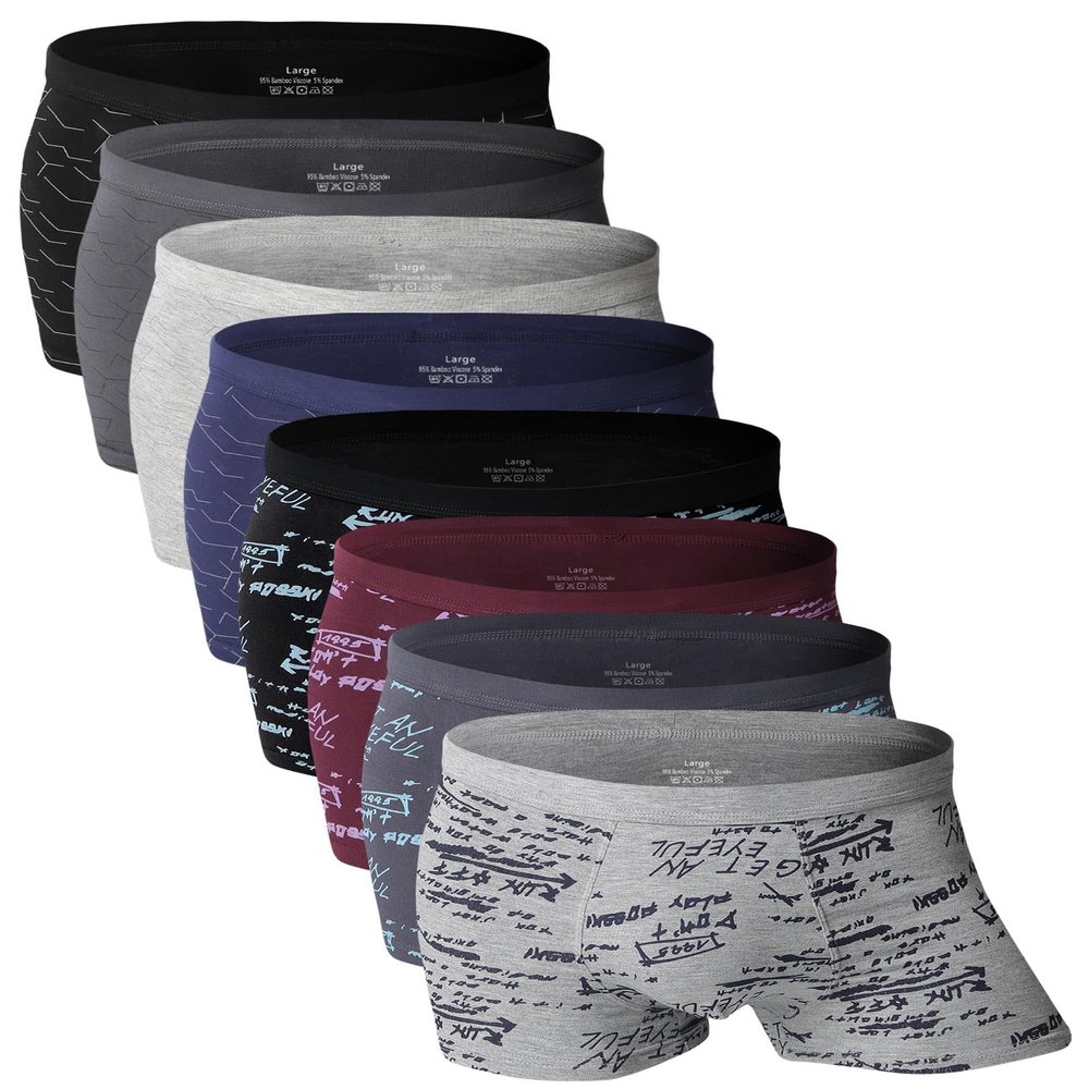 youlehe Men's Underwear Soft Rayon Boxer Briefs Stretch Trunks Pack (as1, alpha, xx_l, regular, regular, 8 Pack 016)