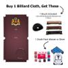 Simonis 860 Pool Table Cloth Replacement Kit for 7 FT Tables Includes Precut Bed and Rail Cloth, Horsehair Brush, Spots, and Chalk (Wine) view 2