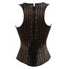 Grebrafan Tight Lace Striped Underbust Corset Top Steampunk (US(4-6) S, Brown) view 3