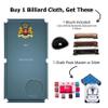 Simonis 860 Pool Table Cloth Replacement Kit for 7 FT Tables Includes Precut Bed and Rail Cloth, Horsehair Brush, Spots, and Chalk (Powder Blue) view 2