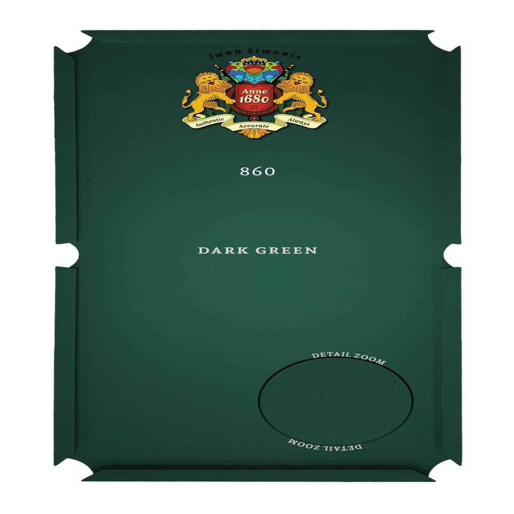 Simonis 860 Pool Table Cloth Replacement Kit for 9 FT Tables Includes Precut Bed and Rail Cloth, Horsehair Brush, Spots, and Chalk (Dark Green)
