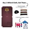 Simonis 860 Pool Table Cloth Replacement Kit for 8 FT Tables Includes Precut Bed and Rail Cloth, Horsehair Brush, Spots, and Chalk (Wine) view 2
