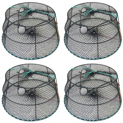 4-Pack of KUFA Sports Vinyl Coated Tower Style Prawn Trap (30"x20"x12"H, Mesh:1-3/4") CT79x4