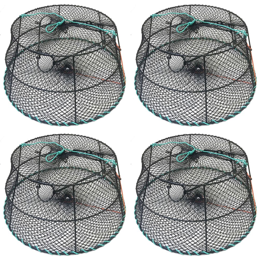 4-Pack of KUFA Sports Vinyl Coated Tower Style Prawn Trap (30"x20"x12"H, Mesh:1-3/4") CT79x4