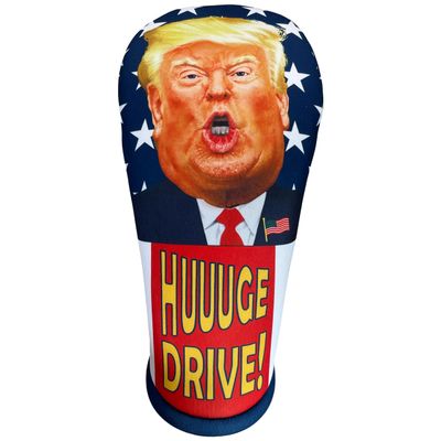 Trump Golf Driver Headcover  Funny MAGA HUUUGE Drive USA Patriotic Club Cover  Thick Foam Protection  Easy On/Off  Great Golf Gift by BeeJos