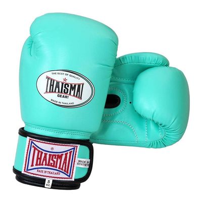 Thaismai Muay Thai Style Boxing Gloves Polyurethane Synthetic Leather Material Greenish-Blue Color (12)