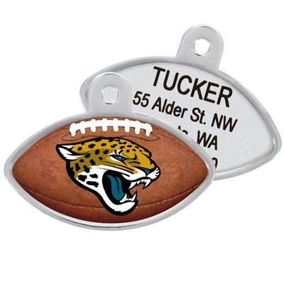 GoTags Personaized NFL Dog Tags, Jacksonville Jaguars, Football Shape Custom Engraved Pet ID Tags