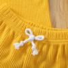 Newborn Infant Baby Girl Boy Clothes Short Sleeve T-Shirt Tops and Shorts Pants Solid Color Summer Outfit (A-Yellow, 24-30 Months) view 4