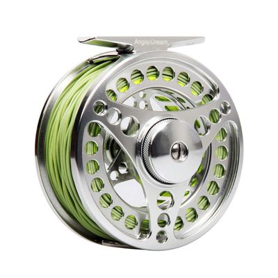 ANGLER DREAM EX-ALC 5/6WT Fly Reel CNC Machined Large Arbor Fly Fishing Reel with Line Combo 3 5 8WT Preloaded Fly Line (Reel Not Preloaded)