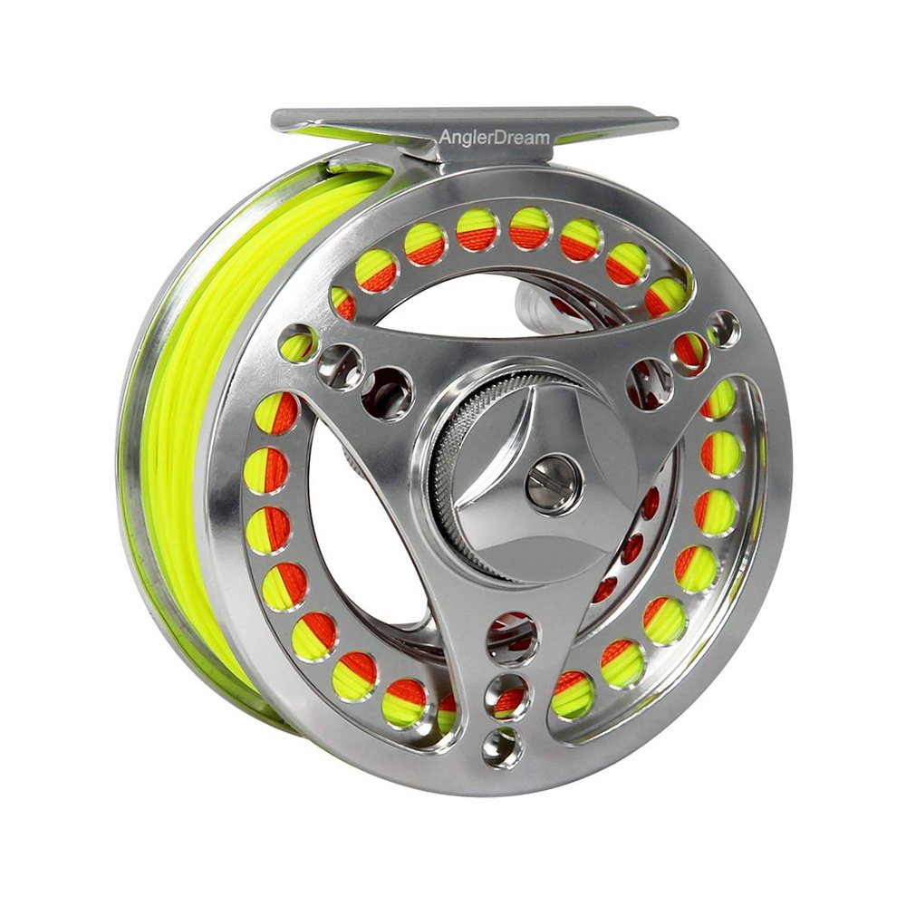 ANGLER DREAM EX-ALC 7/8WT Fly Reels CNC Machined Large Arbor Fly Fishing Reel with Line Combo 3 5 8WT Preloaded Fly Line (Reel Not Preloaded)
