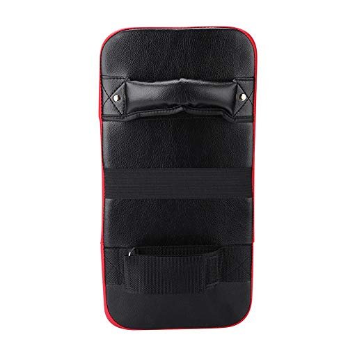 Martial Arts Kickboxing Strike Pad, PU Leather Training Block Pad with Ventilation Holes, Red, Ergonomic Grip for Boxing, Taekwondo