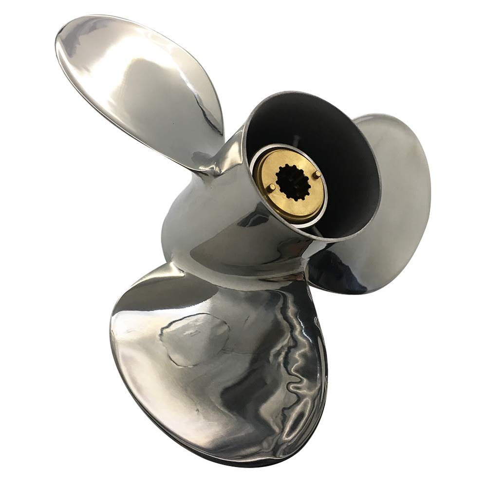 ARKDOZA 3 Balde Stainless Steel Propeller for Mercury Outboards 30-70HP RH Rubber Hub 13 Spline Tooth (10 5/8 (Dia) x 12 (Pitch))