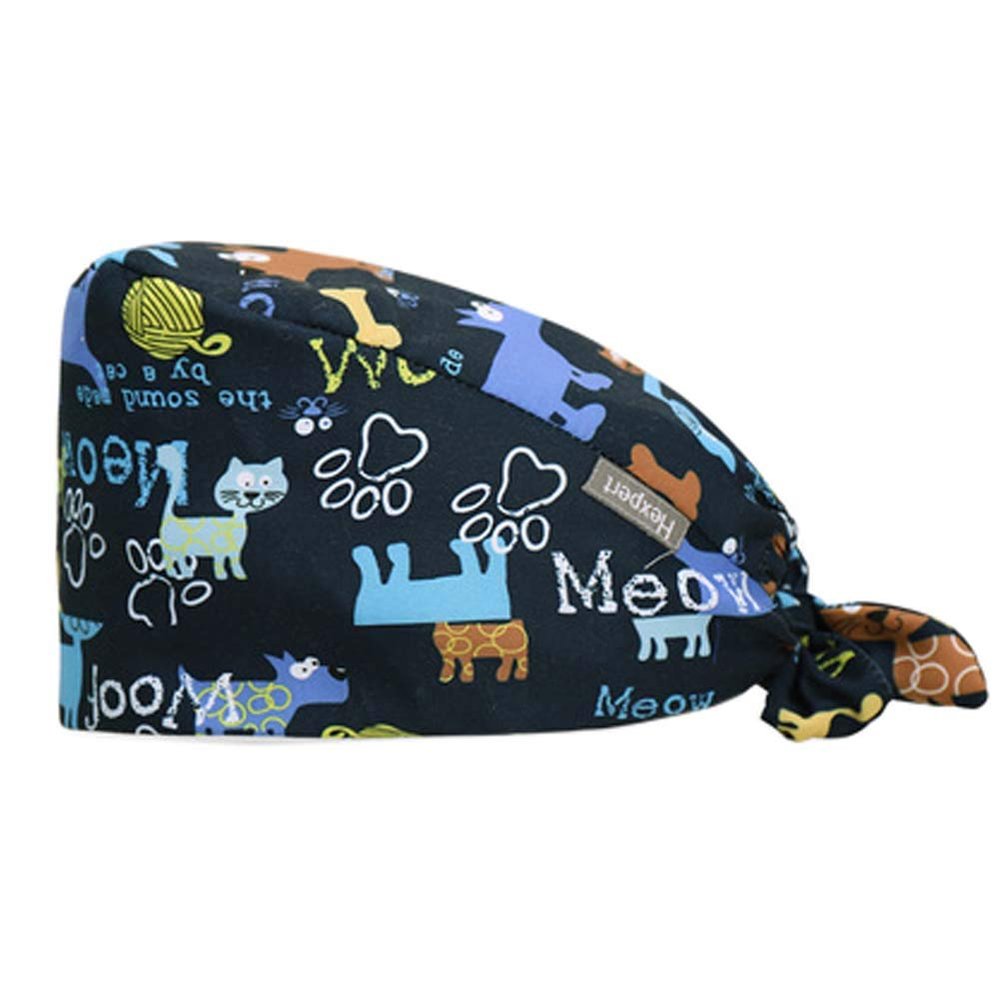 thefancypumpkin Creative Pattern Surgical Scrub Cap Medical Doctor Nurse Cap Beauty Caps for Unisex, M-11