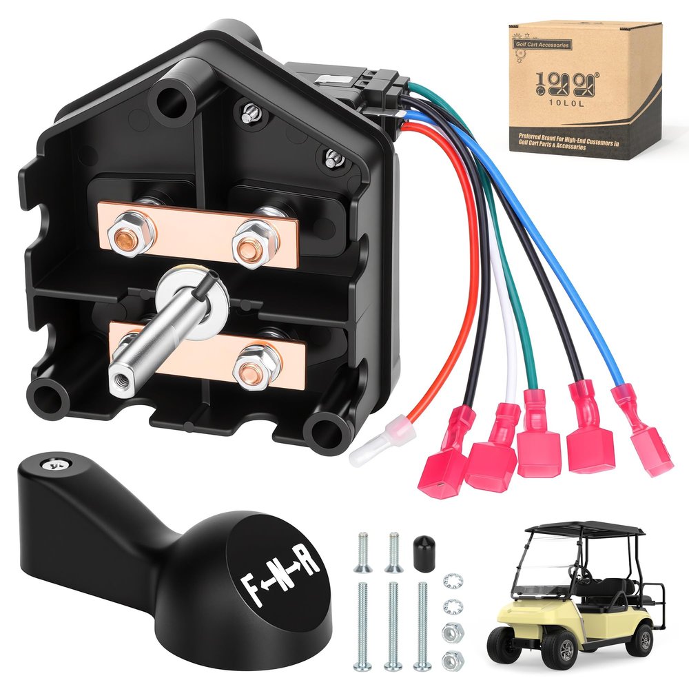 10L0L Golf Cart Forward and Reverse Switch with Handle Fits Club Car 96-Up DS 48 Volt, Replaces 101753005